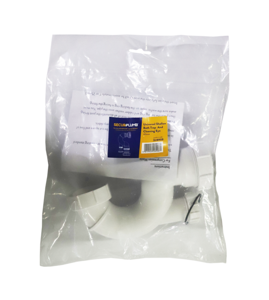 Securplumb Shallow Bath Trap With Cleaning Eye