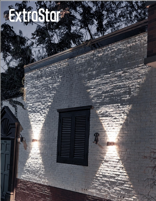 Extrastar LED Solar Up & Down Wall Lamp Warm White 3000k