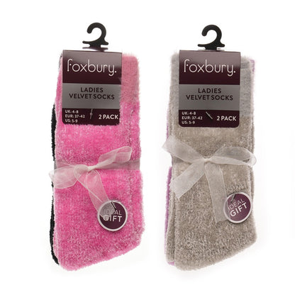 RJM Ladies Chenille Velvet Socks