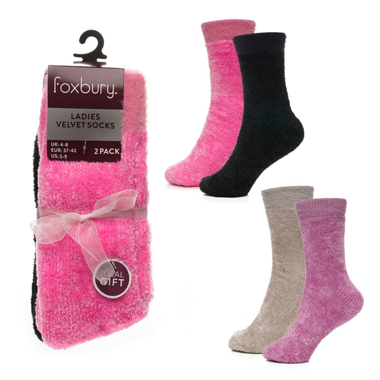 RJM Ladies Chenille Velvet Socks