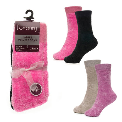 RJM Ladies Chenille Velvet Socks