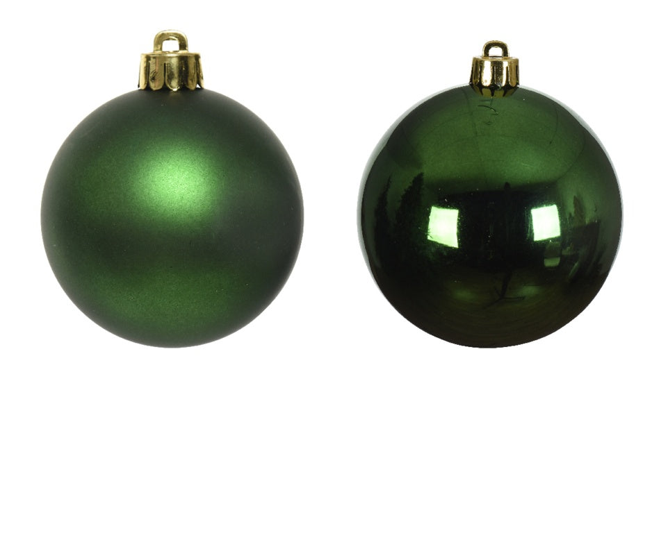 Kaemingk Shatterproof Baubles 8cm Box 6 Pine Green