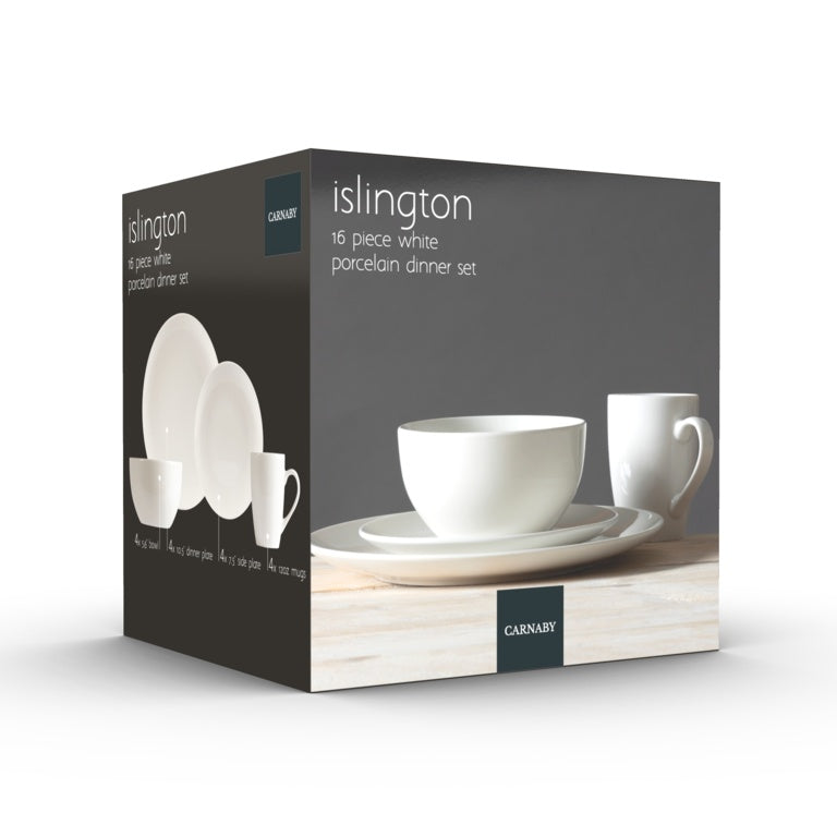 Eurosonic Islington Coupe White Dinner Set 16 Piece