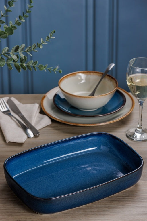Reactive Blue Rectangular Dish