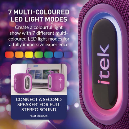 Itek Bluetooth Purple Speaker & LED Lights