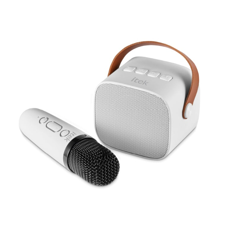 Itek White Mini Karaoke Blue Tooth Speaker & Mic 5w