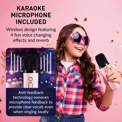 Itek Pink Mini Karaoke Bluetooth Speaker & Mic