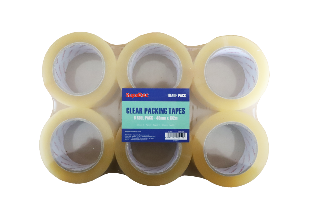 SupaDec Clear Tape 48mm x 132m Pack 6