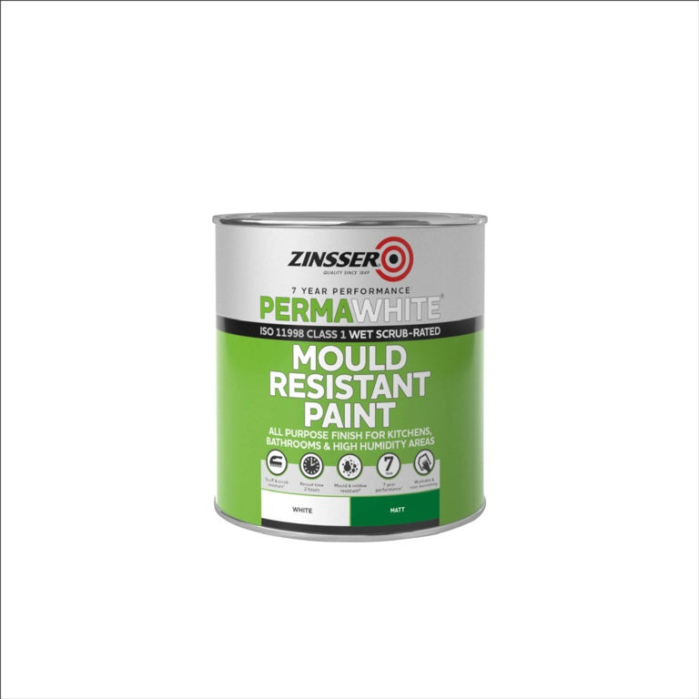 Zinsser Perma-White Interior Matt Mould Resistant Paint 1L