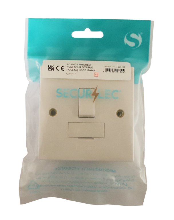 Square 1 Gang Socket Fuse Spur Double Pole