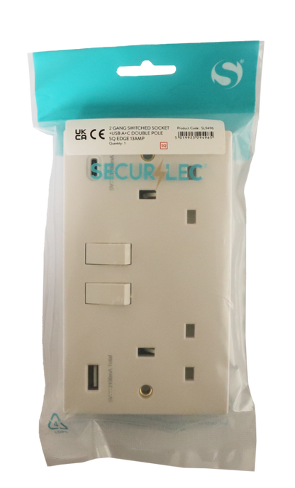 Switched Socket With USB A + C Double Pole