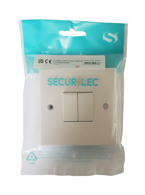 Square 2 Gang 2 Way Light Switch