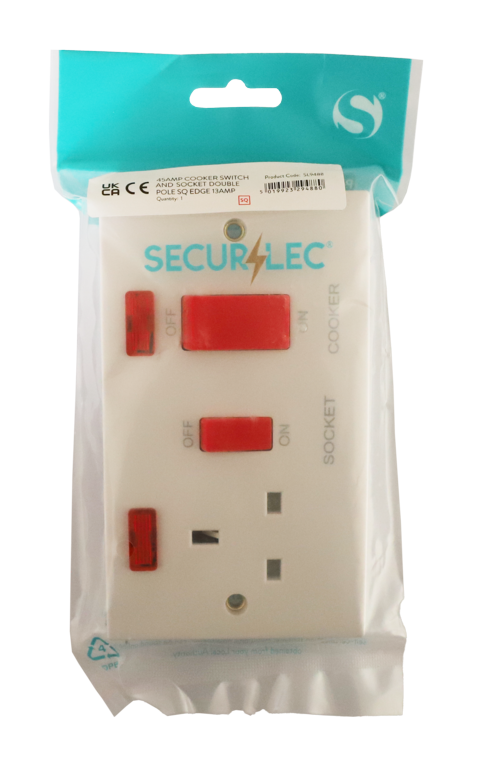 Square Cooker Switch & Socket Double Pole