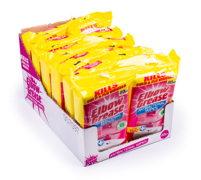 Elbow Grease Antibacterial Wipes Pink Blush Pack 80
