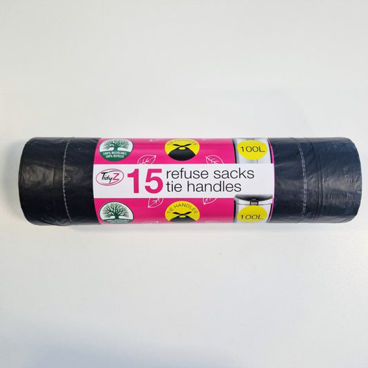 Tidyz Tie Handle Refuse Sacks 100L