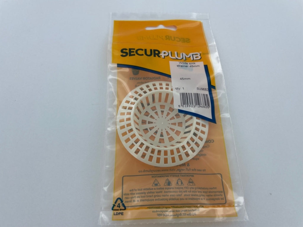 Securplumb White Sink Strainer 45mm