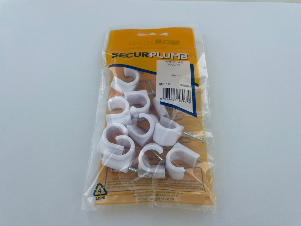 Securplumb Pipe Clips Nail In 15mm