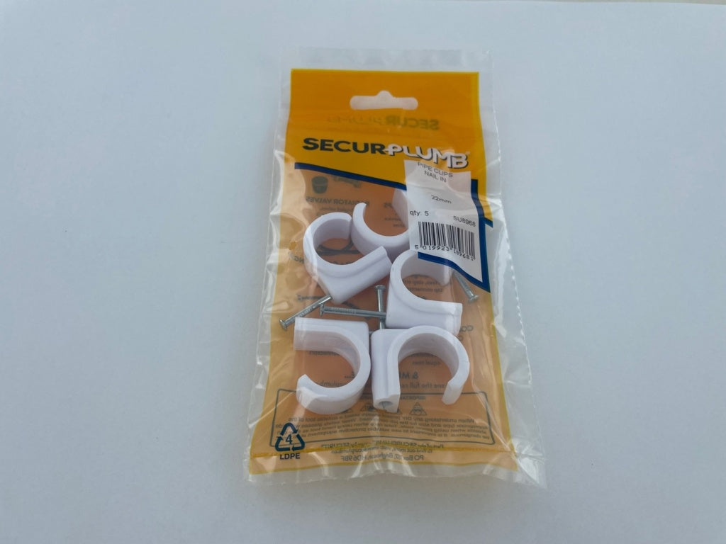 Securplumb Pipe Clips Nail In 22mm