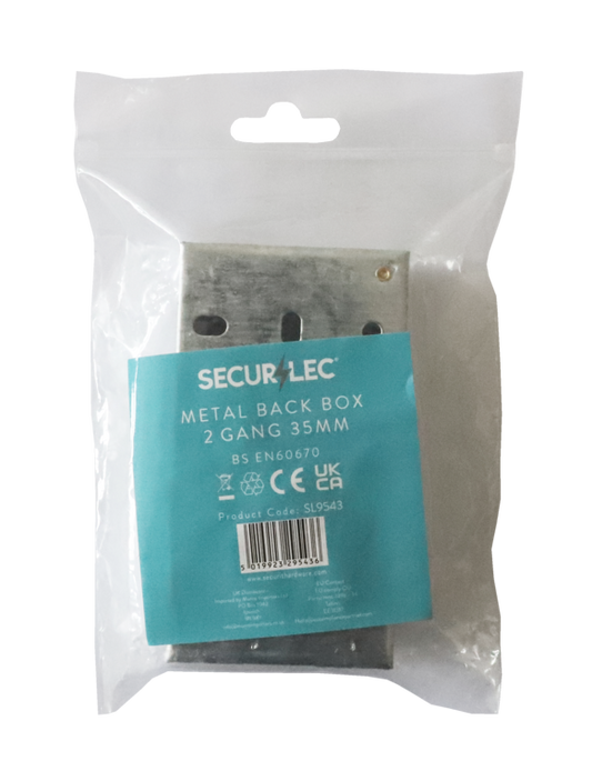 Securlec 2 Gang Metal Box 35mm