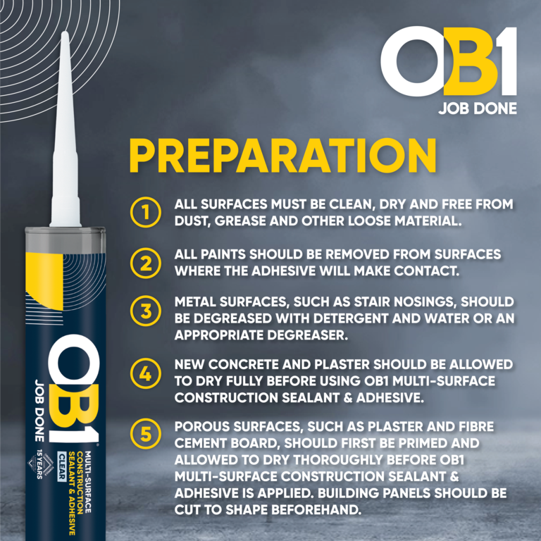 OB1 Multi Surface Sealant & Adhesive 290ml Clear