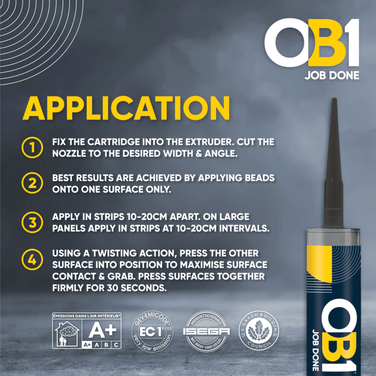OB1 Multi Surface Sealant & Adhesive 290ml Anthracite