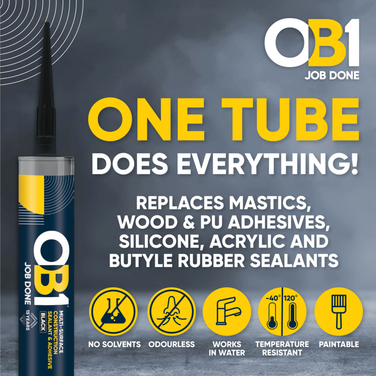 OB1 Multi Surface Sealant & Adhesive 290ml Black