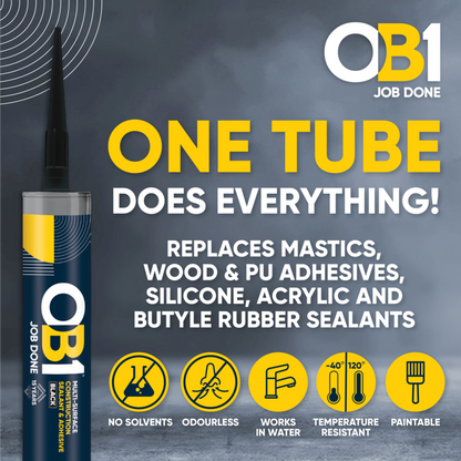 OB1 Multi Surface Sealant & Adhesive 290ml Black