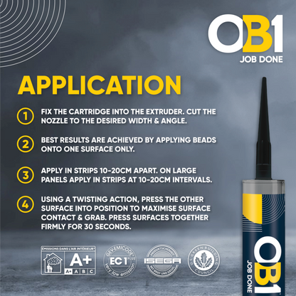 OB1 Multi Surface Sealant & Adhesive 290ml Black