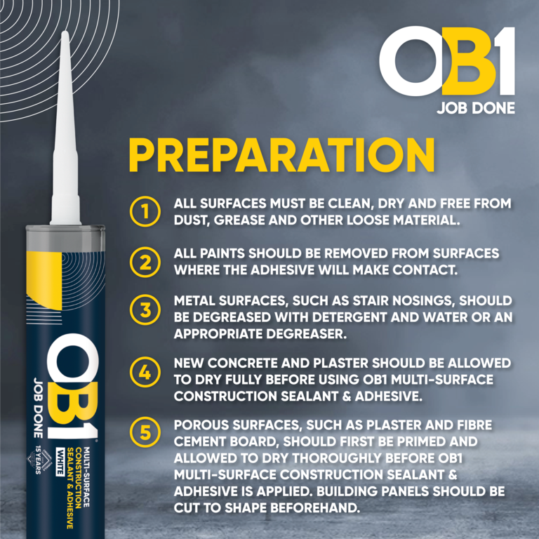 OB1 Multi Surface Sealant & Adhesive 290ml White