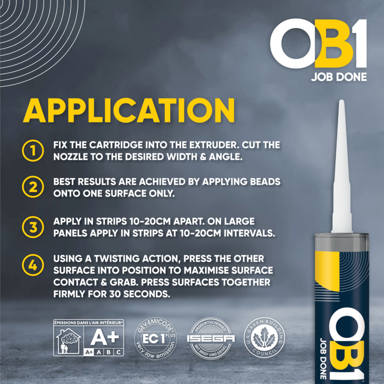 OB1 Multi Surface Sealant & Adhesive 290ml White