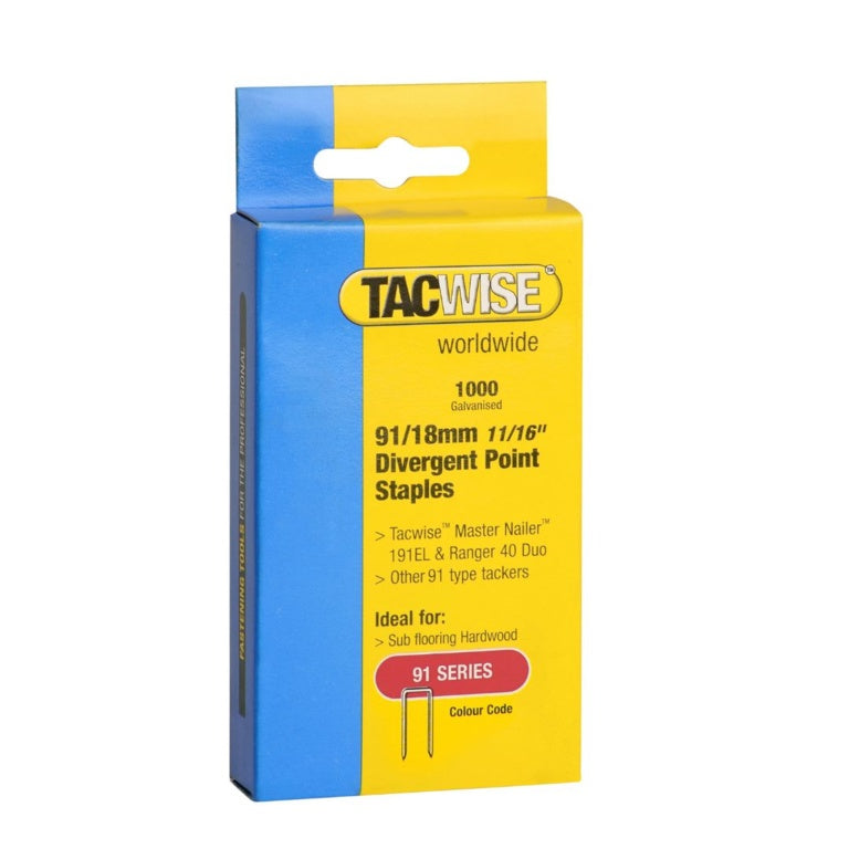 Tacwise Divergent Point Crown Staples 91/18mm