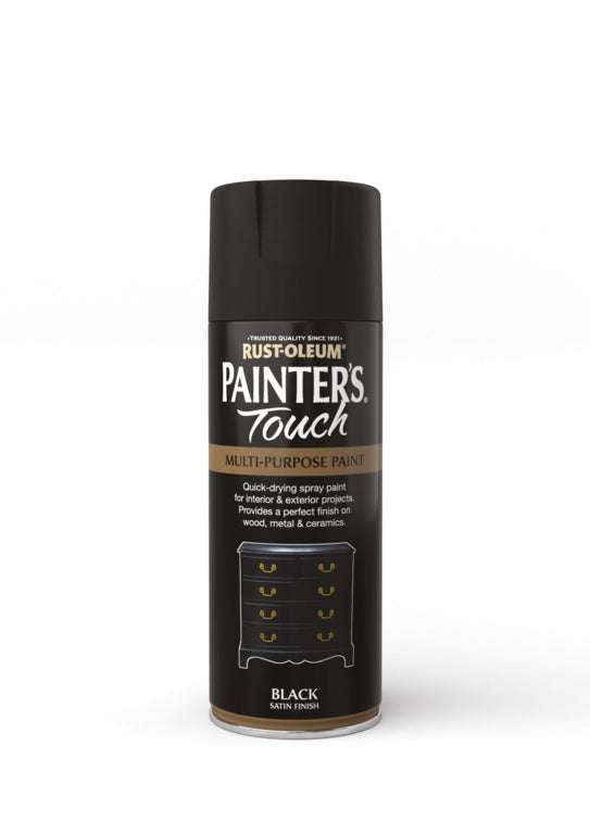 Rustoleum Painters Touch Aerosol 400ml Black Satin