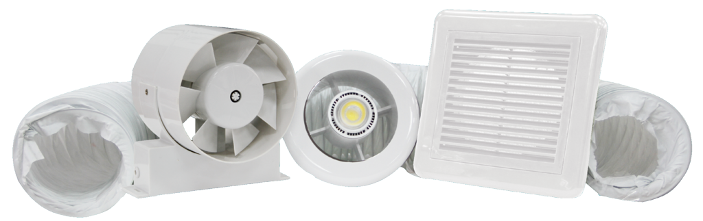 Securlec Quiet LED Showerlite Fan Kit 100mm