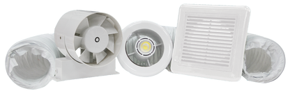 Securlec Quiet LED Showerlite Fan Kit 100mm