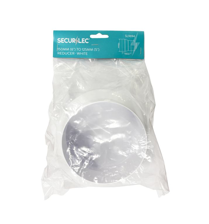 Securlec Round Reducer White 150mm-125mm