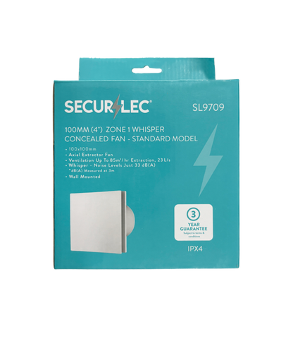 Securlec Zone 1 Whisper Concealed Fan Standard 100mm