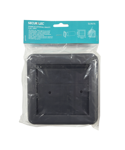 Securlec External Gravity Flap Grey 100mm