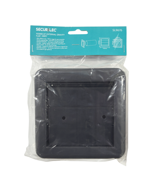 Securlec External Gravity Flap Grey 100mm