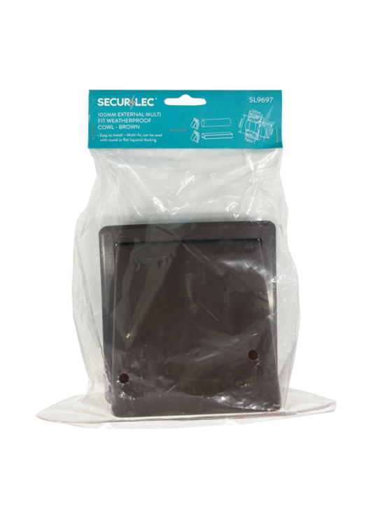 Securlec External Multi Fit Weatherproof Cowl Brown 100mm