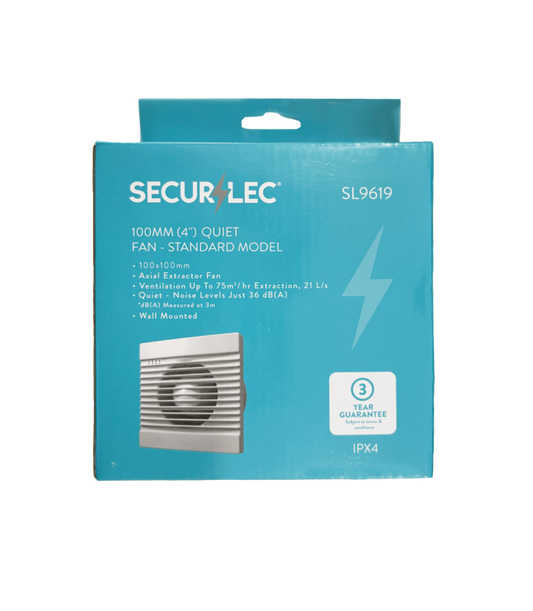 Securlec Quiet Fan Timer Model 100mm 4"