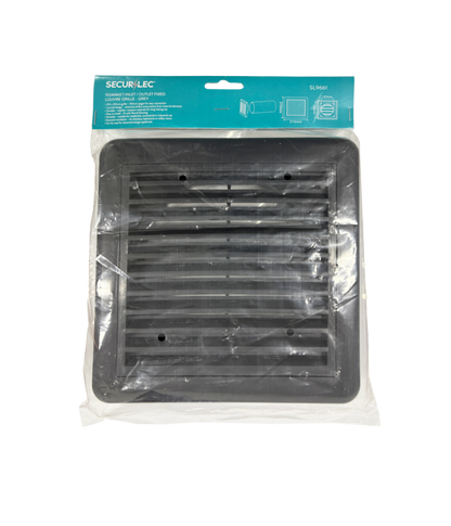 Securlec Inlet/Outlet Fixed Louvre Grille Grey 150mm