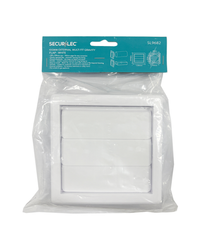 Securlec External Multi Fit Gravity Flap White 100mm