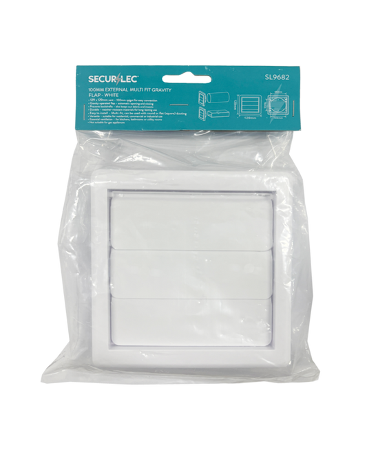 Securlec External Multi Fit Gravity Flap White 100mm