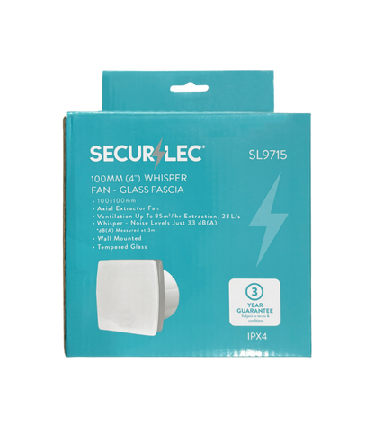 Securlec Whisper Fan Glass Fascia 100mm