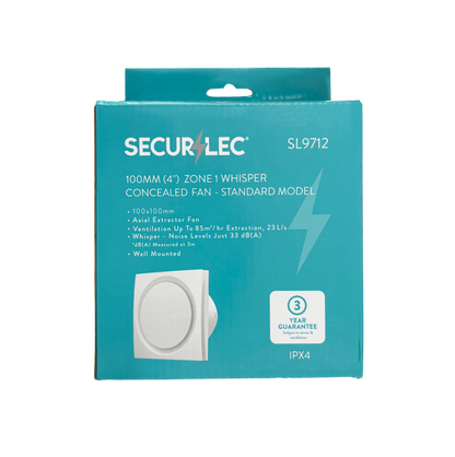 Securlec Zone 1 Whispered Concealed Fan Standard Model