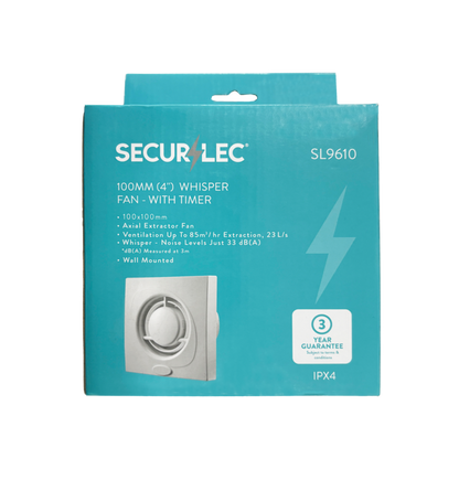 Securlec Whisper Fan With Timer 100mm