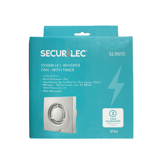 Securlec Whisper Fan With Timer 100mm