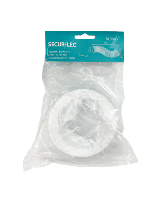 Securlec White PVC Flexible Ducting 1m x 100mm