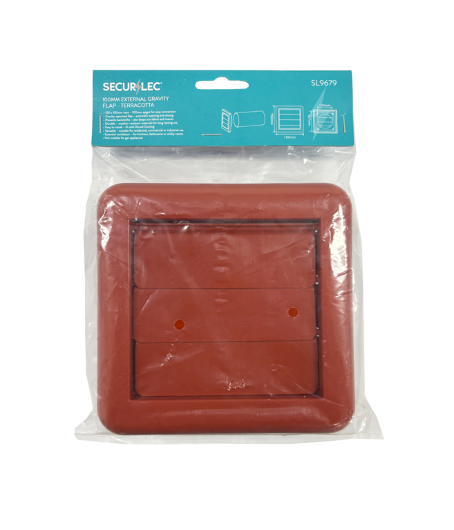 Securlec Externa Gravity Flap Terracotta 100mm