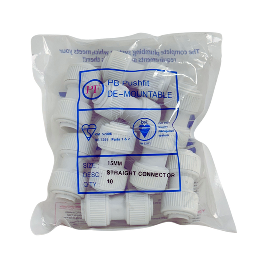 Whitespeed Push-Fit Straight Connector 15mm